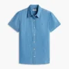 Camisa de chambray com mangas bufantes Camisa de chambray com mangas bufantes