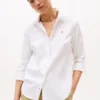 Camisa de corte descontraído em mistura de linho