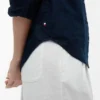 Camisa de corte descontraído em mistura de linho