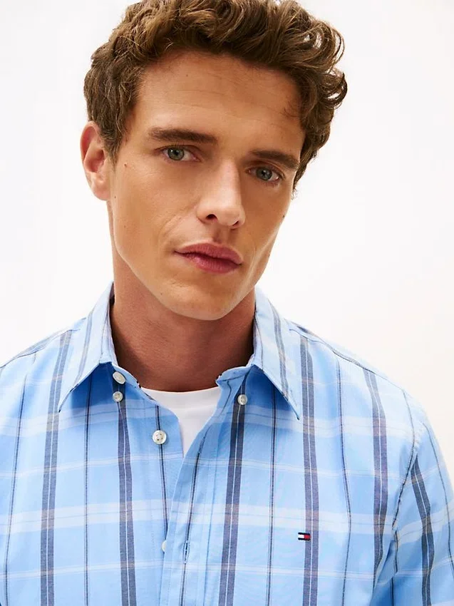 Camisa de corte regular com padrão xadrez para todo o dia Camisa de corte regular com padrão xadrez para todo o dia