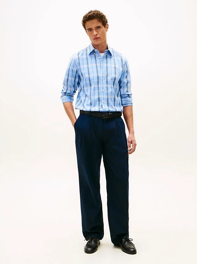 Camisa de corte regular com padrão xadrez para todo o dia Camisa de corte regular com padrão xadrez para todo o dia