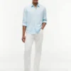 Camisa de corte regular em mistura de linho Camisa de corte regular em mistura de linho