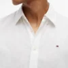 Camisa de corte regular em mistura de linho Camisa de corte regular em mistura de linho