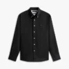 Camisa de corte regular em mistura de linho Camisa de corte regular em mistura de linho
