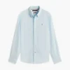 Camisa de corte regular em mistura de linho Camisa de corte regular em mistura de linho