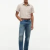 Camisa de corte regular em mistura de linho com padrão Glen Plaid Camisa de corte regular em mistura de linho com padrão Glen Plaid