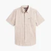 Camisa de corte regular em mistura de linho com padrão Glen Plaid Camisa de corte regular em mistura de linho com padrão Glen Plaid