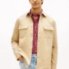Camisa de corte regular em sarja com efeito slub