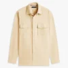 Camisa de corte regular em sarja com efeito slub