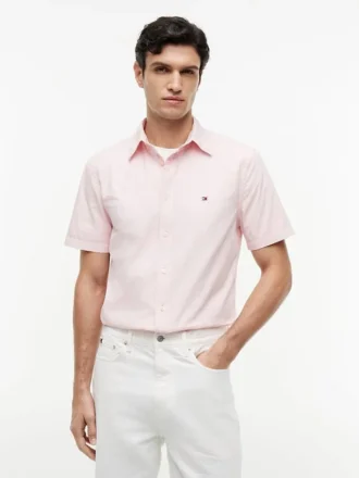 Camisa de corte regular tingida na peça