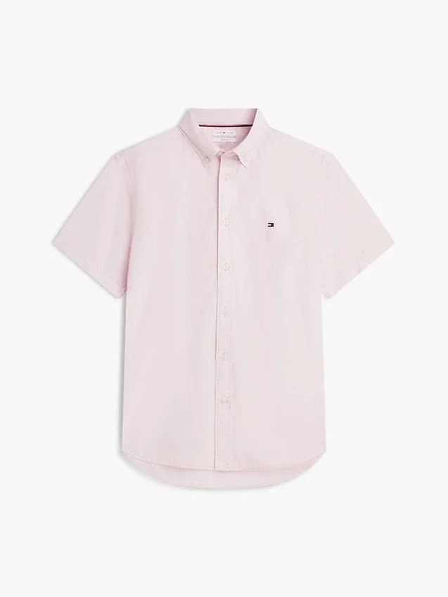 Camisa de corte regular tingida na peça Camisa de corte regular tingida na peça