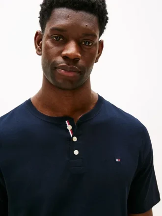 Camisa de dormir Henley em jersey camurçado Camisa de dormir Henley em jersey camurçado