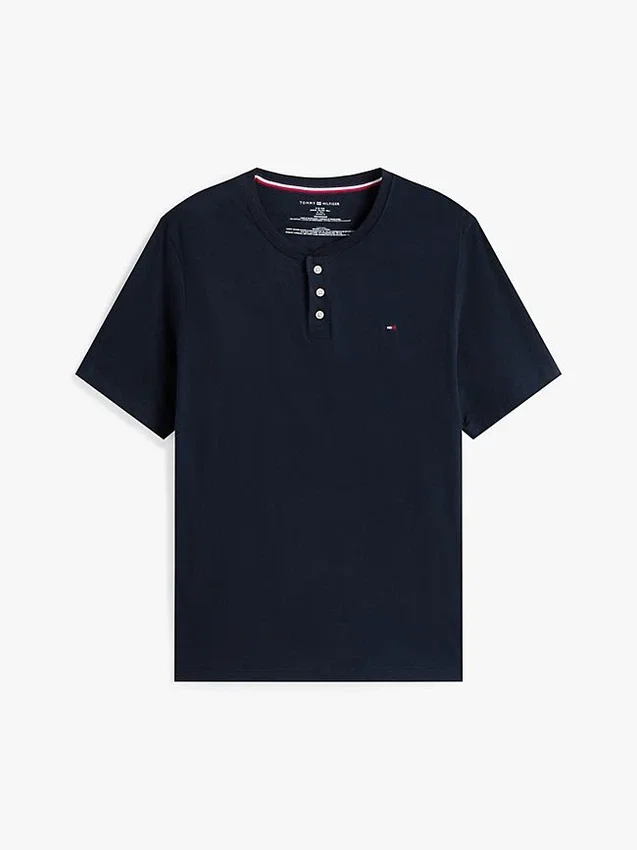 Camisa de dormir Henley em jersey camurçado Camisa de dormir Henley em jersey camurçado