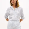 Camisa de dormir às riscas em seersucker Camisa de dormir às riscas em seersucker