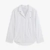 Camisa de dormir às riscas em seersucker Camisa de dormir às riscas em seersucker