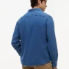 Camisa de ganga com padrão waffle tingida a índigo Camisa de ganga com padrão waffle tingida a índigo