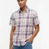 Camisa de ganga com padrão xadrez e corte regular Camisa de ganga com padrão xadrez e corte regular