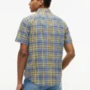 Camisa de ganga com padrão xadrez e corte regular Camisa de ganga com padrão xadrez e corte regular