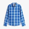 Camisa de ganga com padrão xadrez e corte regular Camisa de ganga com padrão xadrez e corte regular