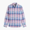 Camisa de ganga com padrão xadrez e corte regular