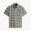 Camisa de ganga com padrão xadrez e corte regular Camisa de ganga com padrão xadrez e corte regular