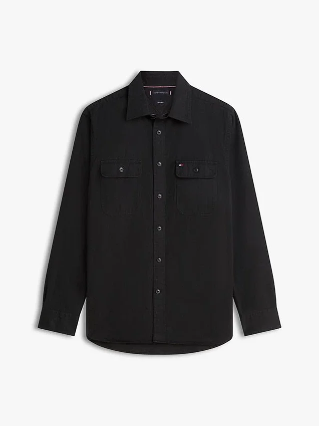 Camisa de gasa escovada de corte regular Camisa de gasa escovada de corte regular