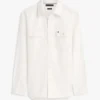 Camisa de gasa escovada de corte regular Camisa de gasa escovada de corte regular