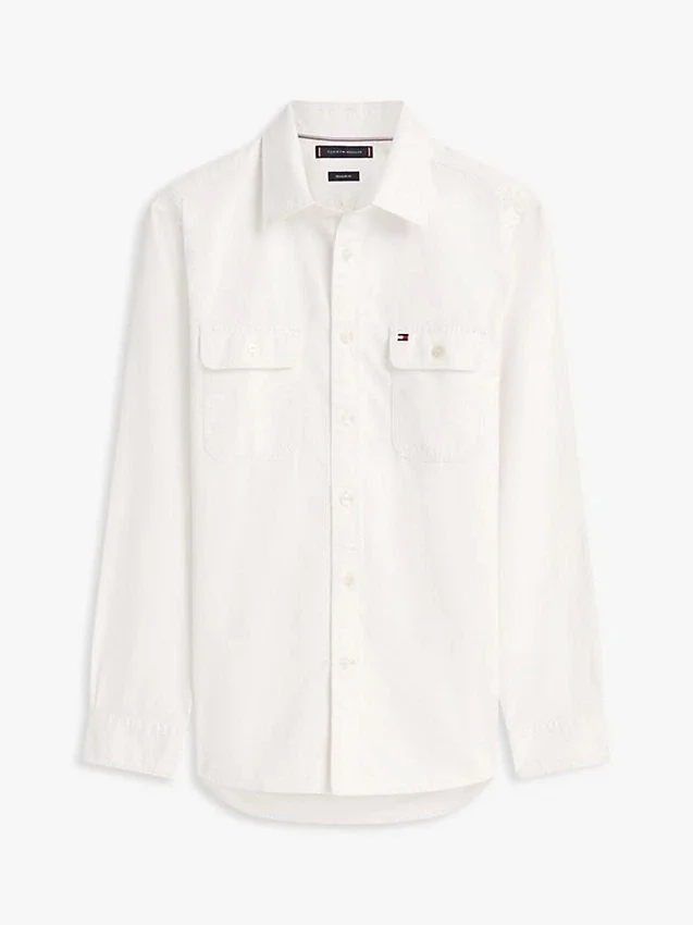 Camisa de gasa escovada de corte regular Camisa de gasa escovada de corte regular