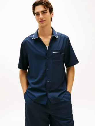 Camisa de lã leve de corte descontraído