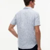 Camisa de linho com corte regular e estampado de veleiros Camisa de linho com corte regular e estampado de veleiros