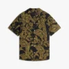 Camisa de linho com estampado tropical Camisa de linho com estampado tropical