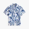 Camisa de linho com estampado tropical Camisa de linho com estampado tropical