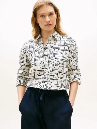 Camisa de linho de manga comprida