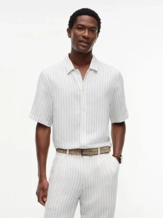 Camisa de linho misto com corte descontraído da New York Label