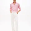 Camisa de linho às riscas com corte regular Camisa de linho às riscas com corte regular