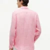 Camisa de linho às riscas com corte regular