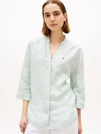 Camisa de linho sem gola