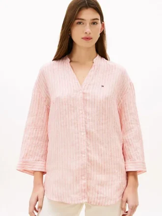 Camisa de linho sem gola