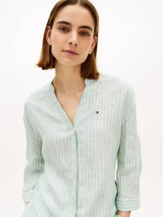 Camisa de linho sem gola