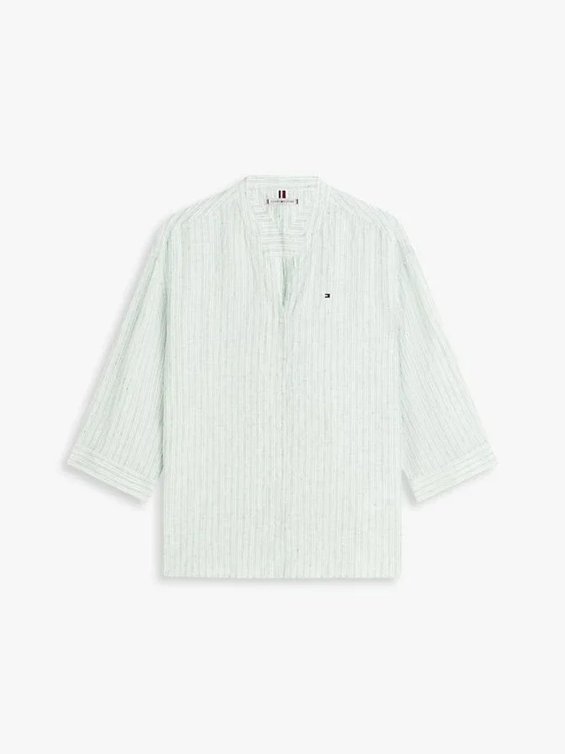 Camisa de linho sem gola Camisa de linho sem gola