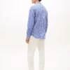 Camisa de linho xadrez de corte regular Camisa de linho xadrez de corte regular