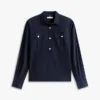 Camisa de popelina com botões dourados e corte descontraído Camisa de popelina com botões dourados e corte descontraído