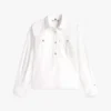 Camisa de popelina com botões dourados e corte descontraído Camisa de popelina com botões dourados e corte descontraído