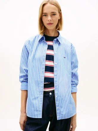 Camisa de popeline às riscas Tommy Jeans