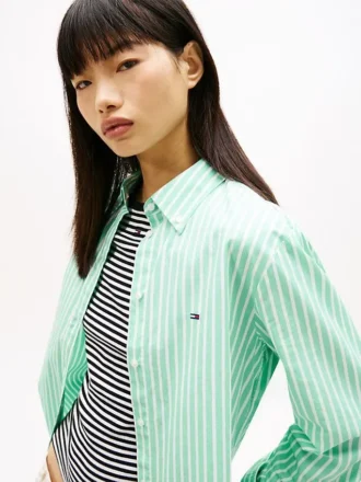 Camisa de popeline às riscas Tommy Jeans