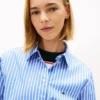 Camisa de popeline às riscas Tommy Jeans Camisa de popeline às riscas Tommy Jeans