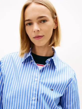 Camisa de popeline às riscas Tommy Jeans