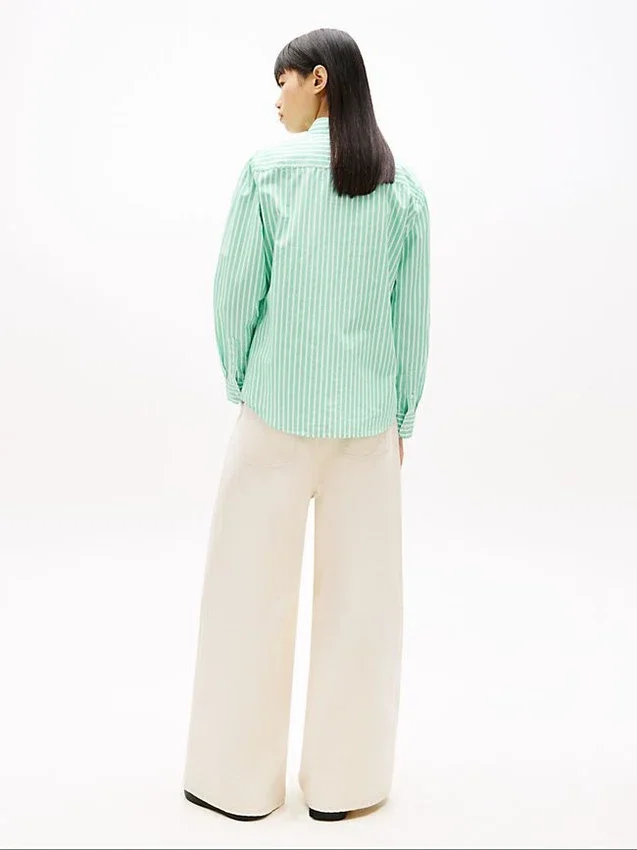 Camisa de popeline às riscas Tommy Jeans Camisa de popeline às riscas Tommy Jeans