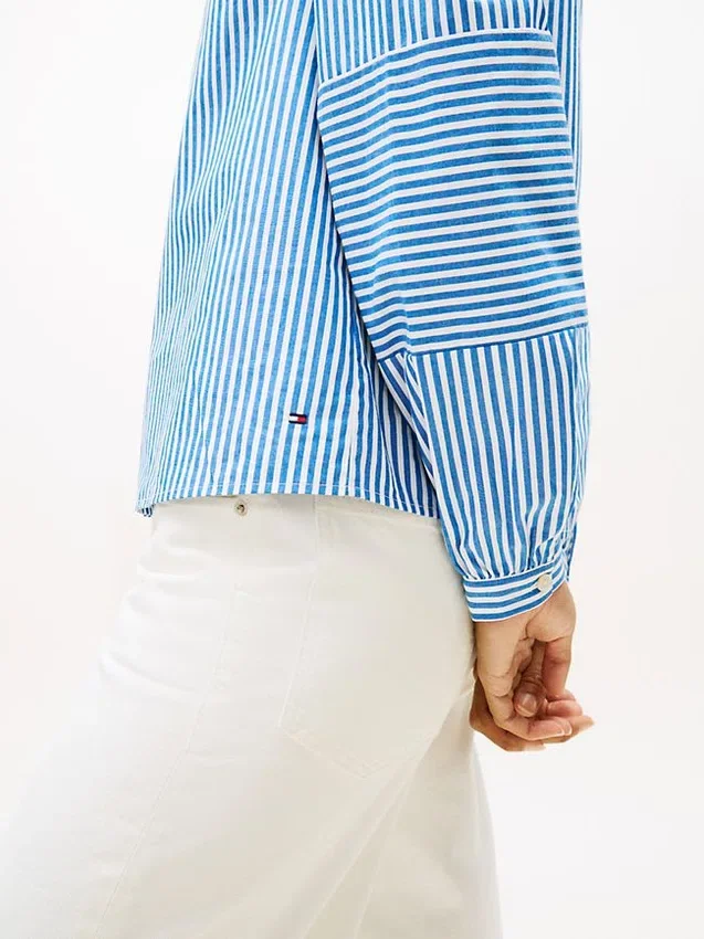 Camisa de popeline sem colarinho Camisa de popeline sem colarinho