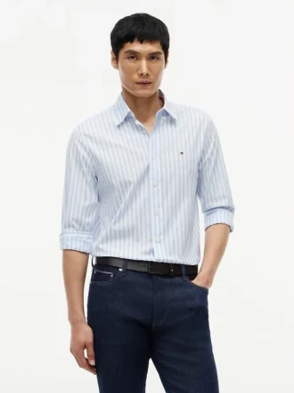 Camisa de riscas para todo o dia com corte regular
